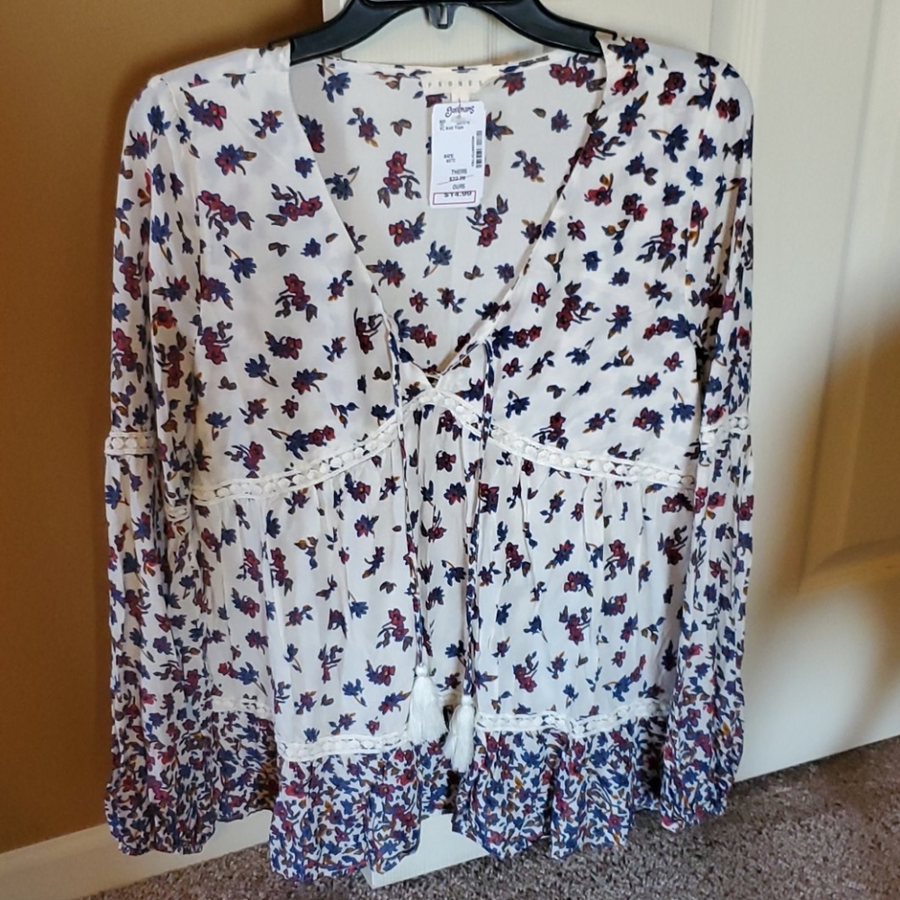 Long-sleeved Boho top
